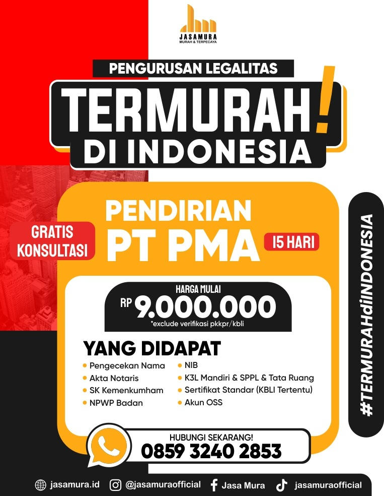 Biaya Pendirian PT PMA