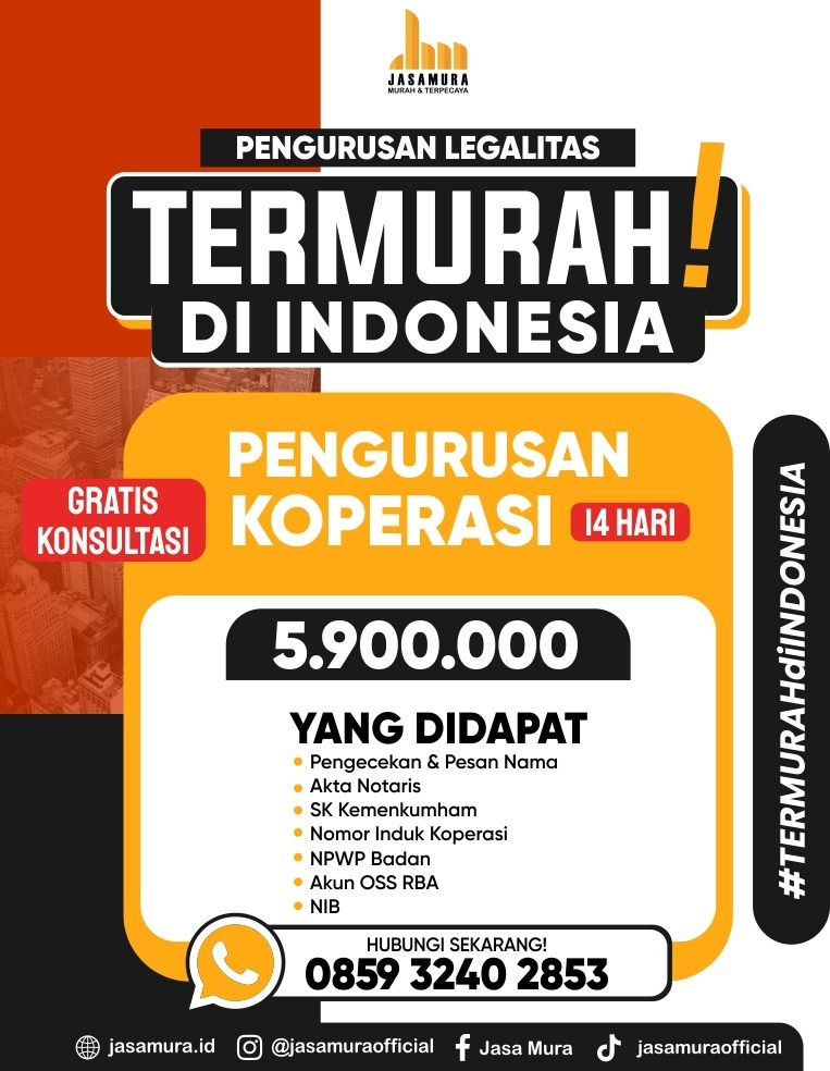 Jasa Pembuatan Koperasi Dagang Profesional 0859 3240 2853
