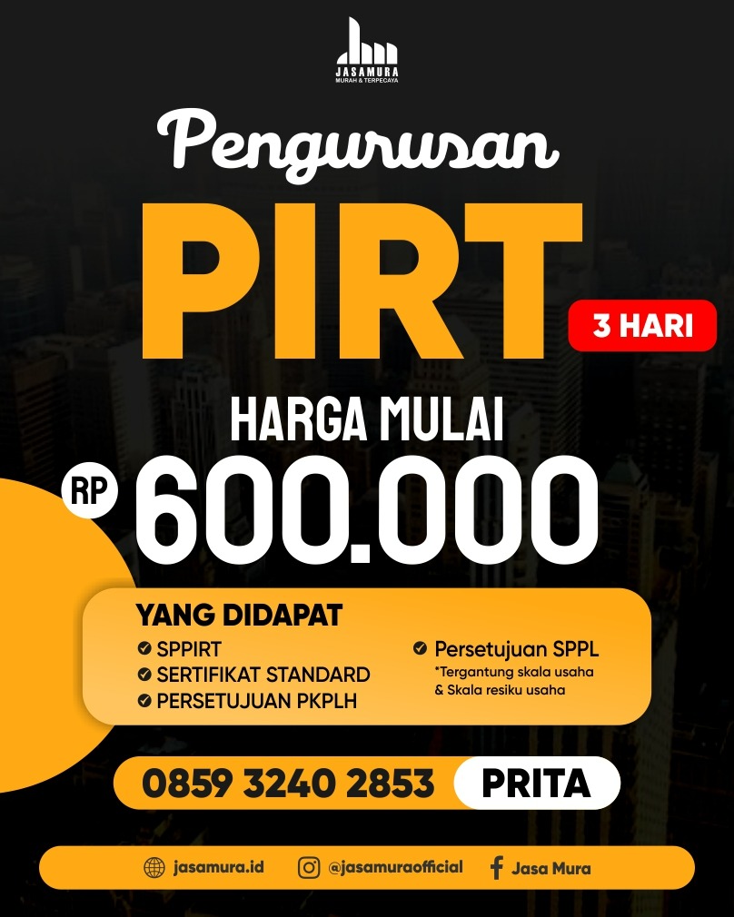 Cara Urus Izin PIRT Cepat Jasamura | 0859-3240-2853